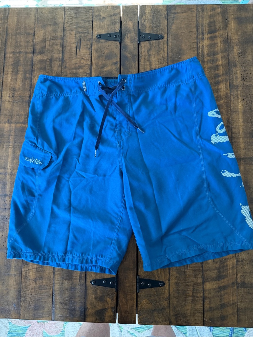 Salt Life Men's Royal Blue Swim Board Shorts with Side Logo